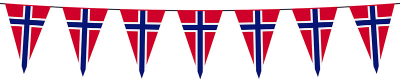 Vimpelrekke med norske flagg